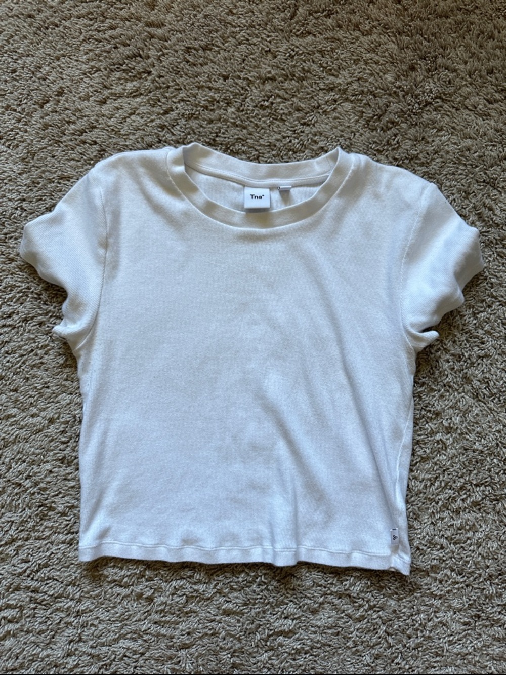 Aritzia TNA white ribbed tee
